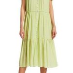 Rag and Bone Bright Green “Libby” Tiered Seam Crinkle Midi Dress Size XS Like New Photo 0