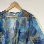 Vintage Dinah Lee Sheer Crinkle Flowy Long Open Floral Art To Wear Jacket M L Multiple Size L Photo 2