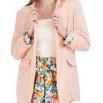 BCB Generation Boyfriend Blazer Women's Medium Peach Notch Lapel Cuff Sleeve B66 Photo 0