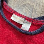 Vintage 90s Red USA American Flag‎ Knit Crewneck Crop Sweater Womens Size XL Photo 3