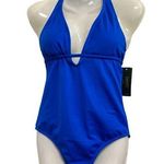Laundry by Shelli Segal  ONE-PIECE SWIMSUIT ROYAL BLUE HALTER W/BRA sz S Photo 0
