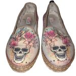 Goby Women's Flowering Skull Espadrille Shoes Sneakers Comfort Loafer Size 38 Pink Photo 6