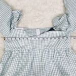 Gianni Bini  Sage Green Gingham Mini Milkmaid Dress Long Sleeve Peasant Size 10‎ Photo 12