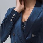 White House | Black Market Navy Double-Breasted Women's Fitted BlazerSz 12P Photo 3