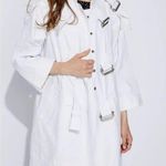 Marc Jacobs NWT Trench Jacket Cotton Lined Pockets Coat Size M White Photo 1
