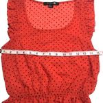Forever 21 Women's Top Red Peplum Sleeveless Blouse Ruffle polka dots S Photo 3