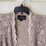 Alex Evenings  Size 8 Taupe Lace Sequin. Detail Cardigan Classic Evening Out Photo 2