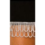 Camila Coelho Aliah Cropped Top And Skirt Black Crystal Trim Velvet Size Small Photo 2