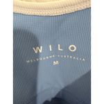 WILO Athletic Romper Bodysuit Blue White Ribbed Athleisure Shorts Size M Tennis Size M Photo 2
