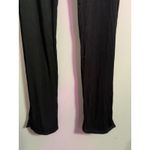 Pretty Little Thing Black Ribbed Wide Leg Palazzo Pants Elastic Waist Split Hem Photo 1