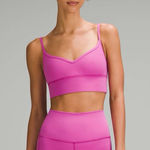 Lululemon  Bra Womens 6 Pow‎ Pink Tone Align Sweetheart Light Support Sports Soft Photo 0