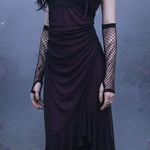 City Triangles Vintage  Prom Dress Maxi Gown M Pink Black Fairy Goth Mesh 90s Y2K Photo 0