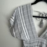 l*space Striped Jumpsuit‎ V-Neck Tie Back Pockets Casual Summer Romper Photo 7