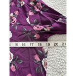 Fun2Fun  Plum Floral Maley Pleated V-Neck 3/4 Sleeve Blouse Size XS Photo 7
