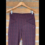 Betabrand  plaid orange blue print pants small Photo 1