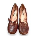 Biviel Brown Leather Mary Jane Slip On Kitten Heels‎ Sz 8 Photo 1