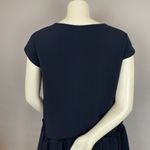 FRNCH Dress Navy Blue Ruffle Skirt Drop Waist Size M/L Medium Large Minimalist Photo 6
