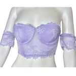 TIC TOC small off shoulder lilac purple lace pushup cropped bustier top Photo 0