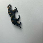 Vintage Tiger Panther Pin Brooch for shirt or scarf. Black Gold Photo 5