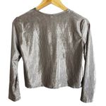 Nordstrom Good Luck Girl Ribbed Velvet Button Up Crop Long Sleeve Shirt Sz Junior's Lg NWT Photo 3
