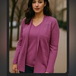 Misook Purple  sweater tank set L fall casual classic knit $300 Photo 1