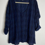 Flax  Button V‎ Neck Tunic Top Size Small Photo 0