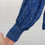 ZARA Blue Leopard Print Oversized Top Size S Photo 5