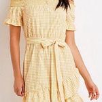 Charlotte Russe off the shoulder yellow plaid dress  Photo 0