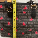 Juicy Couture Black Tote with Pink Hearts Valentines edition w/heart coin pouch Photo 8