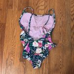 Jessica Simpson Jessica Floral Front Knot One Piece Swimsuit Navy size XL NWT Photo 2
