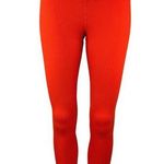 Strut this  Women's Red Ribbed Mid Rise Pull One Athletic Leggings Pants One Size Photo 0