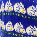 Vintage 80s Lord & Taylor Bunny Dot Pattern SweaterTurtleneck Blue Womens Medium Photo 4