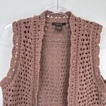 Vintage Y2K Heather B Crochet Knit Vest Large Mauve Pink Cotton Romantic Country Photo 1