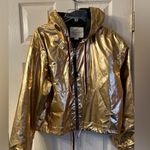 Ashley by 26 International Metallic Gold Shiny Hoodie - Size XL Photo 0