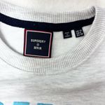 Superdry  Light‎ Gray Sweatshirt with Blue and Purple embroidered Logo Size 6 Photo 4