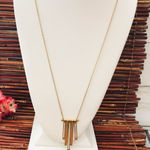 J.Crew  Long Necklace Gold Tone & Rhinestone Sparkle Photo 0