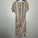 Michael Kors  Snakeskin Jersey Bodycon Ruched Lace Up Mini Dress Gray Women’s S Photo 1