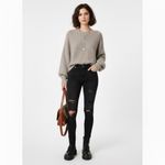 Abercrombie & Fitch  Cropped Chunky Knit Pullover Sweater Dolman Sleeve S/M Cozy Photo 7