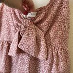 Pink Lily BABYDOLL DRESS layered red and white floral pattern size medium Photo 4
