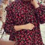 ZARA long sleeve poplin floral ruffle mini dress Photo 3