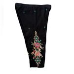 Johnny Was Chandra Bike Short Bermuda Floral Embroidery Black Knit XS J66720-2 Photo 7