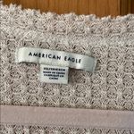 American Eagle  Size Extra Small XS Cream V-Neck Women's Teen Waffle Knit Sweater Photo 2