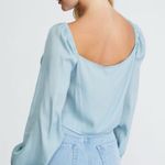 Princess Polly Pacsun NWT satin tie front long sleeve flowy princess blouse Photo 1