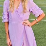 Impeccable Pig Ruffle Purple Dress Photo 0