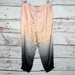 Badgley Mischka  NWT 2X Pink Gray Ombré Tassel Mulberry Silk Pull On Jogger Pants Photo 2
