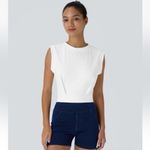 Halara  Crew Neck Sleeveless Cropped Yoga Top White Size Small Photo 1