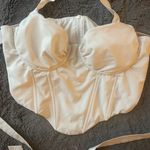 White corset Top Crop Shirt size Small Photo 1