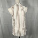 Evereve  High Neck‎ Striped Sleeveless Tank Blouse 100% Cotton Womens M Beach Photo 6
