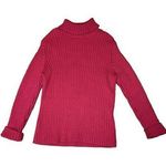 Lands' End Womens Turtleneck Sweater XL 18-20 Red Long Sleeve 100% Cotton Photo 0