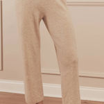 Naadam Signature Cashmere Cropped Pants Oatmeal Beige Neutral High Rise Tan Photo 0